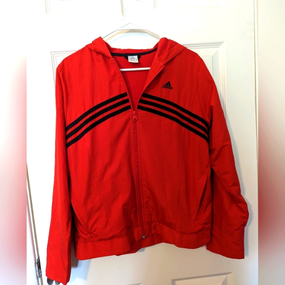 Red Adidas Hoodie Jacket